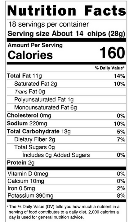 Olive Oil & Sea Salt (Olive Oil Chips)