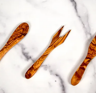 Olive Wood Charcuterie Board Utensils