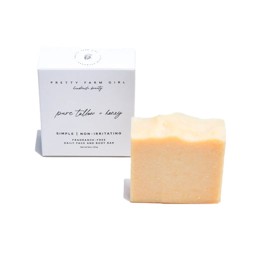 Pure Tallow & Honey Fragrance Free Handmade Tallow and Goat Milk Soap Bar